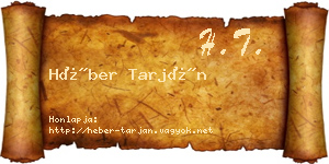 Héber Tarján névjegykártya